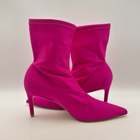 Stuart Weitzman Women's Stuart 75 Stretch Bootie Size 7.5 Pink Magenta NWOB - Picture 5 of 13